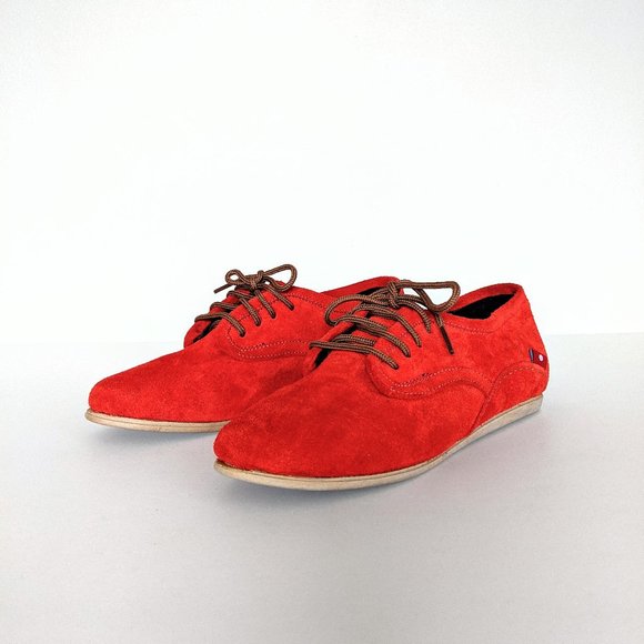 🇨🇦 🇪🇹 Oliberte Eloka Red Suede Loafer Fair Trade - Picture 2 of 12